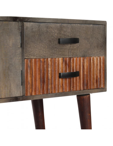 Tavolo Consolle Grigio 120x35x75 cm in Massello di Mango Grezzo