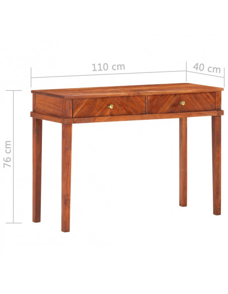 Tavolo Consolle 110x40x76 cm in Legno Massello di Acacia