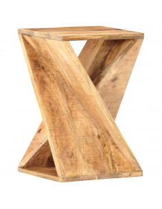 Tavolino di Servizio 35x35x55 cm in Legno Massello di Mango 2