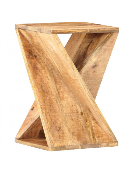 Tavolino di Servizio 35x35x55 cm in Legno Massello di Mango