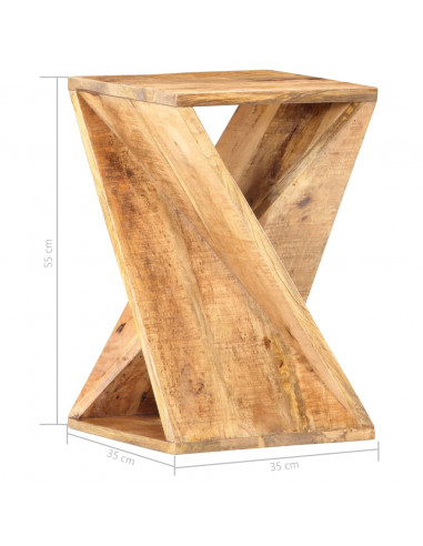 Tavolino di Servizio 35x35x55 cm in Legno Massello di Mango