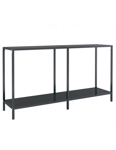 Tavolo Consolle Nero 140x35x75,5 cm in Vetro Temperato