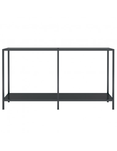 Tavolo Consolle Nero 140x35x75,5 cm in Vetro Temperato