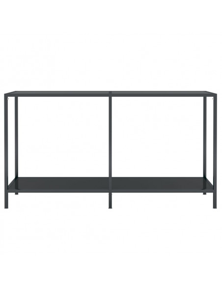 Tavolo Consolle Nero 140x35x75,5 cm in Vetro Temperato