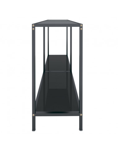 Tavolo Consolle Nero 140x35x75,5 cm in Vetro Temperato