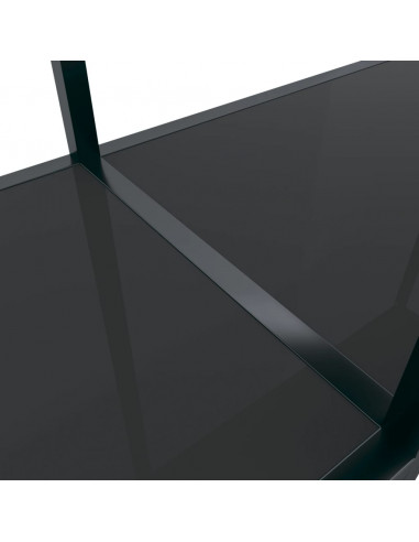 Tavolo Consolle Nero 140x35x75,5 cm in Vetro Temperato