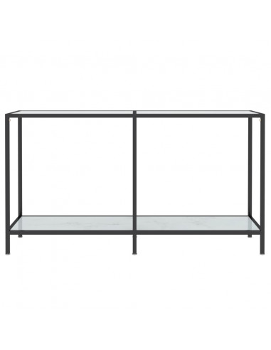 Tavolo Consolle Bianco 140x35x75,5 cm in Vetro Temperato