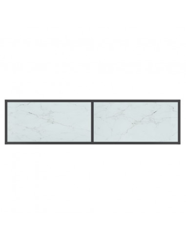 Tavolo Consolle Bianco 140x35x75,5 cm in Vetro Temperato