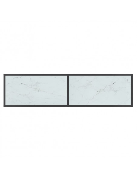 Tavolo Consolle Bianco 140x35x75,5 cm in Vetro Temperato