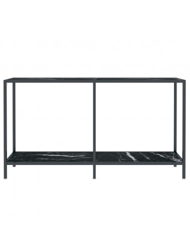 Tavolo Consolle Nero 140x35x75,5 cm in Vetro Temperato