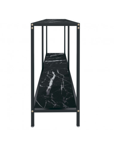 Tavolo Consolle Nero 140x35x75,5 cm in Vetro Temperato