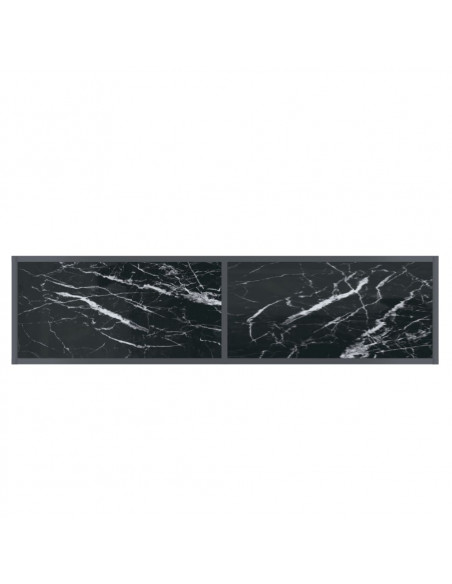Tavolo Consolle Nero 140x35x75,5 cm in Vetro Temperato