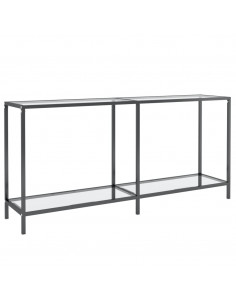 Tavolo Consolle Trasparente 160x35x75,5 cm in Vetro Temperato 2