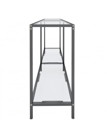 Tavolo Consolle Trasparente 160x35x75,5 cm in Vetro Temperato