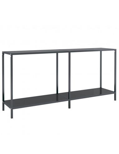 Tavolo Consolle Nero 160x35x75,5 cm in Vetro Temperato