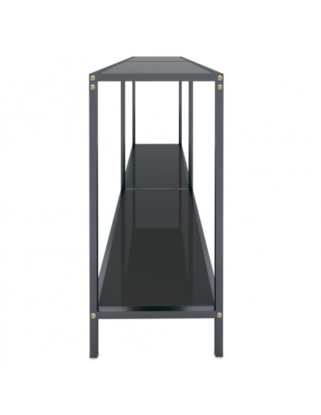 Tavolo Consolle Nero 160x35x75,5 cm in Vetro Temperato