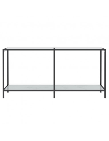 Tavolo Consolle Bianco 160x35x75,5 cm in Vetro Temperato