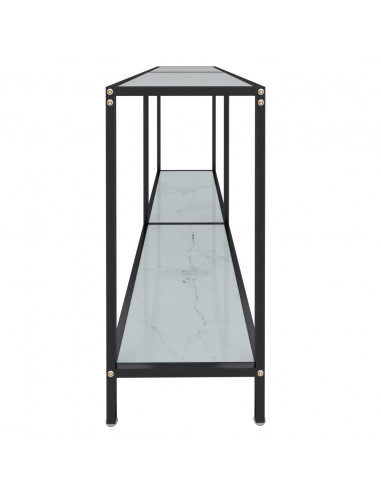 Tavolo Consolle Bianco 160x35x75,5 cm in Vetro Temperato