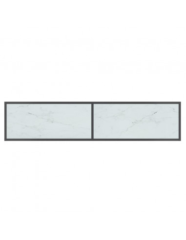 Tavolo Consolle Bianco 160x35x75,5 cm in Vetro Temperato