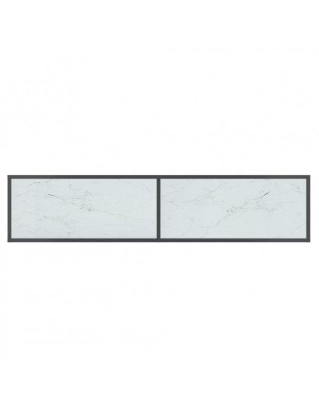 Tavolo Consolle Bianco 160x35x75,5 cm in Vetro Temperato