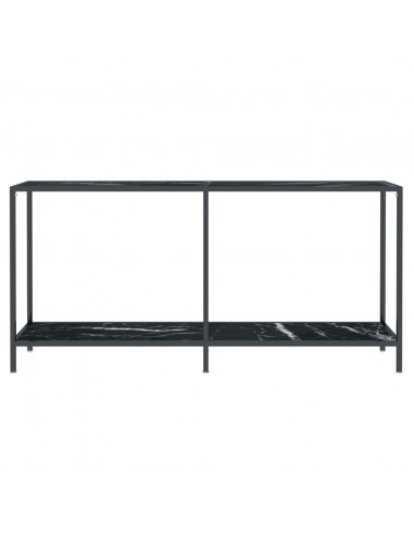 Tavolo Consolle Nero 160x35x75,5 cm in Vetro Temperato