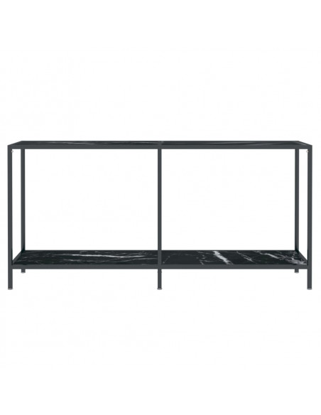 Tavolo Consolle Nero 160x35x75,5 cm in Vetro Temperato