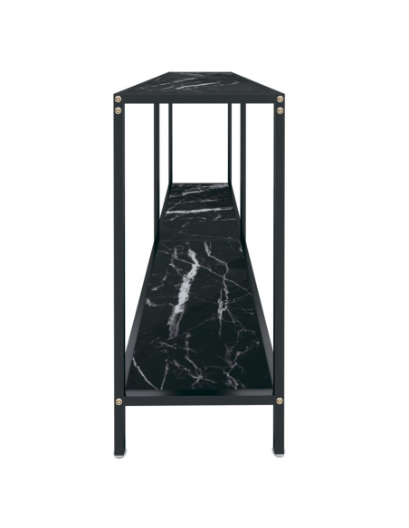 Tavolo Consolle Nero 160x35x75,5 cm in Vetro Temperato
