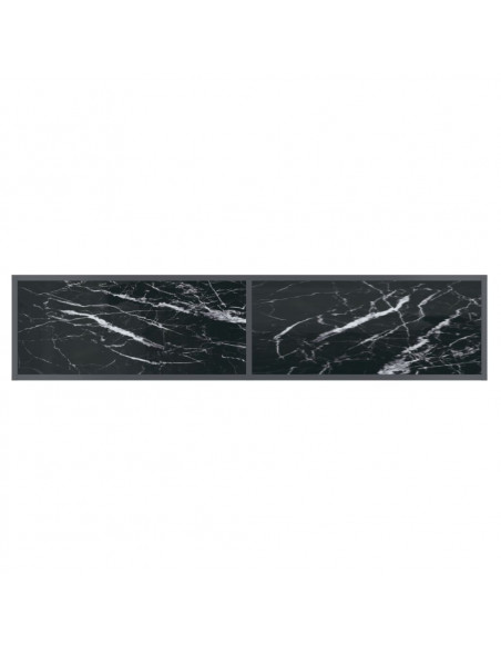 Tavolo Consolle Nero 160x35x75,5 cm in Vetro Temperato