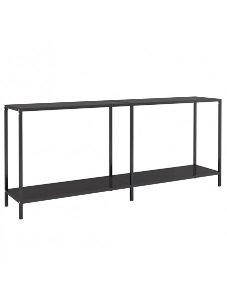 Tavolo Consolle Nero 180x35x75,5 cm in Vetro Temperato