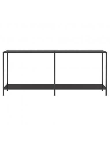 Tavolo Consolle Nero 180x35x75,5 cm in Vetro Temperato