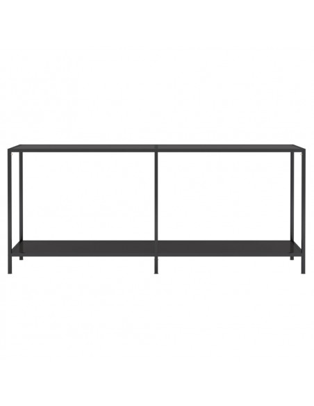 Tavolo Consolle Nero 180x35x75,5 cm in Vetro Temperato