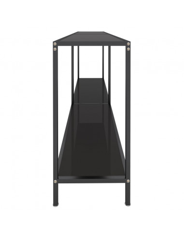 Tavolo Consolle Nero 180x35x75,5 cm in Vetro Temperato
