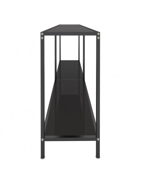 Tavolo Consolle Nero 180x35x75,5 cm in Vetro Temperato