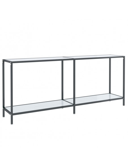 Tavolo Consolle Bianco 180x35x75,5 cm in Vetro Temperato