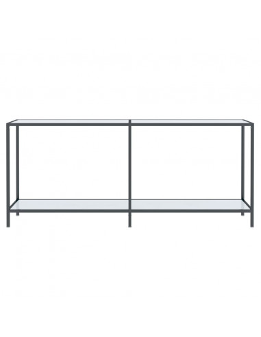 Tavolo Consolle Bianco 180x35x75,5 cm in Vetro Temperato