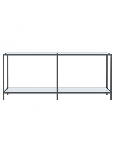 Tavolo Consolle Bianco 180x35x75,5 cm in Vetro Temperato