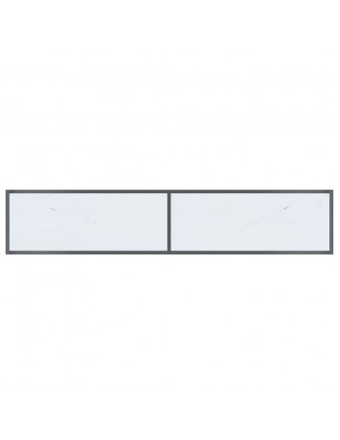 Tavolo Consolle Bianco 180x35x75,5 cm in Vetro Temperato