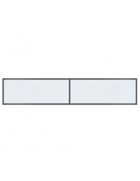 Tavolo Consolle Bianco 180x35x75,5 cm in Vetro Temperato