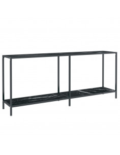 Tavolo Consolle Nero 180x35x75,5 cm in Vetro Temperato 2