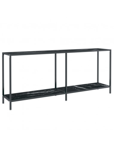 Tavolo Consolle Nero 180x35x75,5 cm in Vetro Temperato
