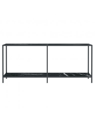 Tavolo Consolle Nero 180x35x75,5 cm in Vetro Temperato