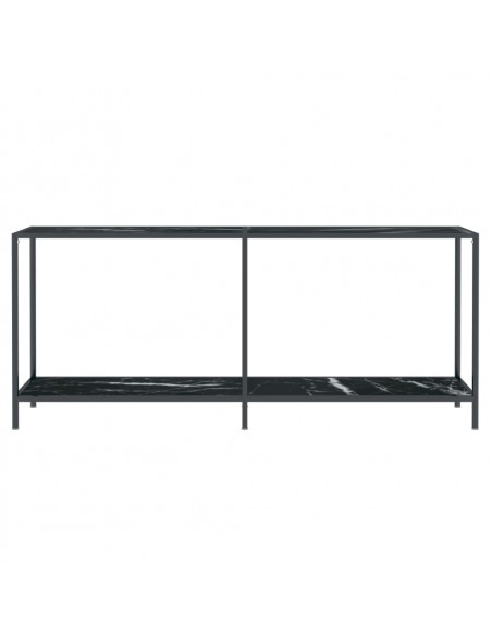 Tavolo Consolle Nero 180x35x75,5 cm in Vetro Temperato