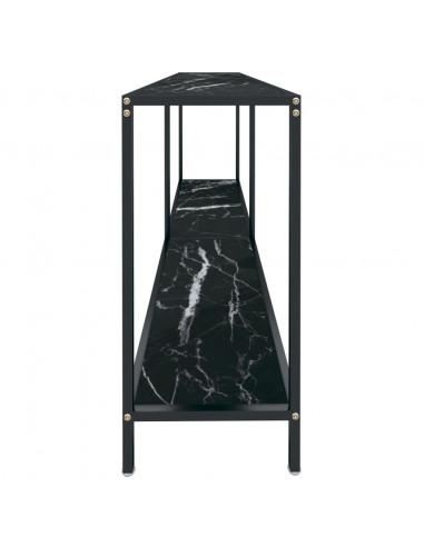 Tavolo Consolle Nero 180x35x75,5 cm in Vetro Temperato