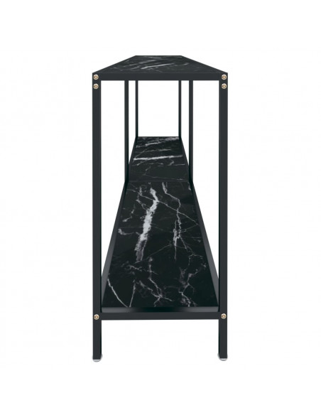 Tavolo Consolle Nero 180x35x75,5 cm in Vetro Temperato