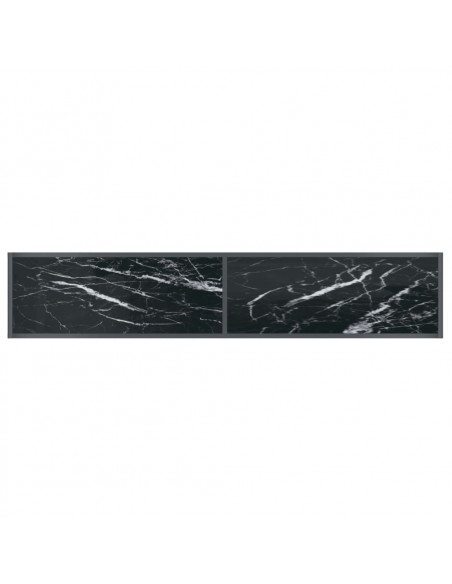 Tavolo Consolle Nero 180x35x75,5 cm in Vetro Temperato