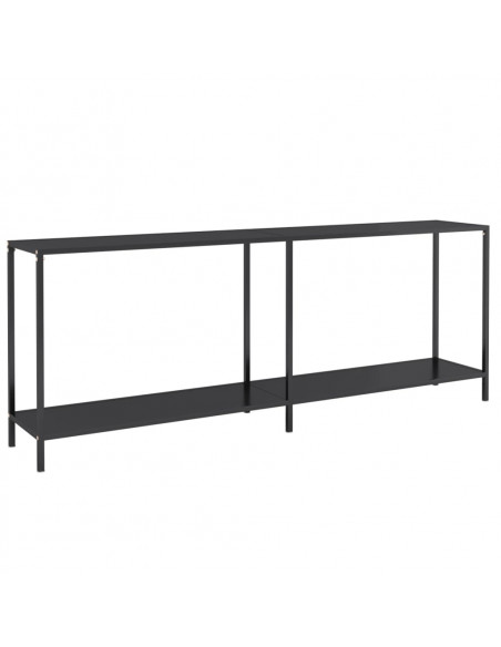 Tavolo Consolle Nero 200x35x75,5 cm in Vetro Temperato