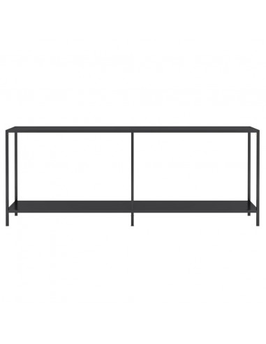 Tavolo Consolle Nero 200x35x75,5 cm in Vetro Temperato