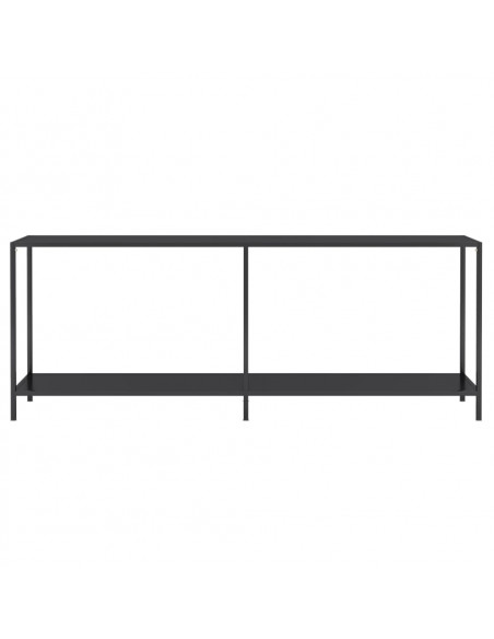 Tavolo Consolle Nero 200x35x75,5 cm in Vetro Temperato