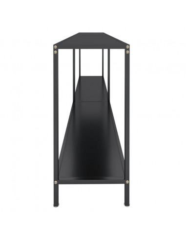 Tavolo Consolle Nero 200x35x75,5 cm in Vetro Temperato
