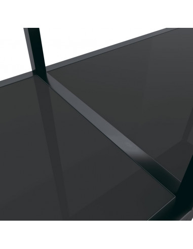 Tavolo Consolle Nero 200x35x75,5 cm in Vetro Temperato